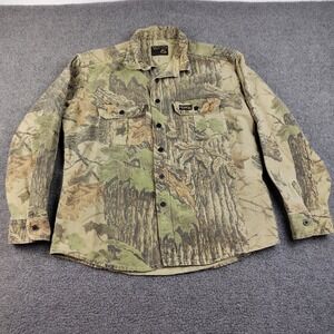 Rattlers Brand Camo Shirt Jacket Camo Size Large Men's Hunting Heavy Cotton
